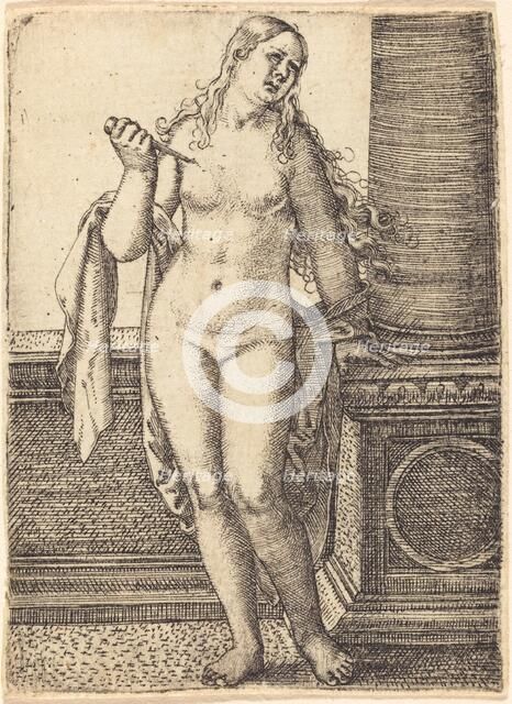 Lucretia Standing at a Column, c. 1520. Creator: Barthel Beham.
