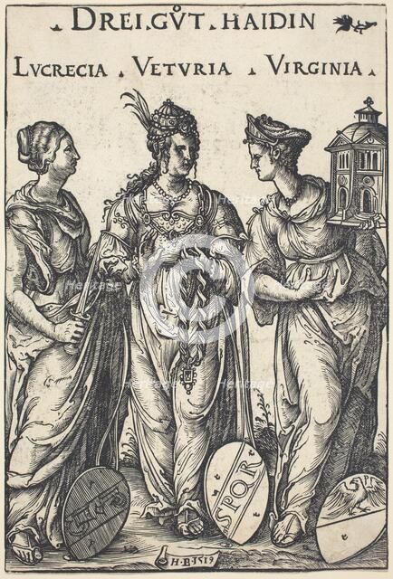 Lucretia, Veturia and Virginia, 1516. Creator: Hans Burgkmair, the Elder.