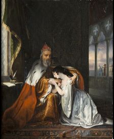 Lucrezia begging her father in law Doge Francesco Foscari to interfere in favor of her husband Jacop