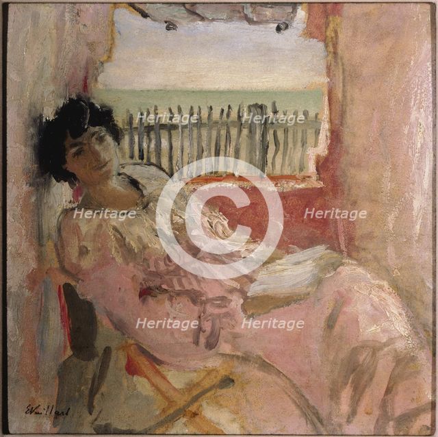 Lucy Hessel at the Seashore, ca 1904. Artist: Vuillard, Édouard (1868-1940)