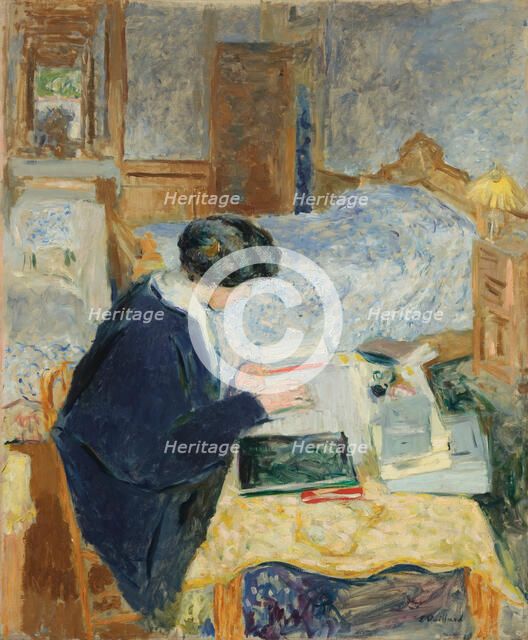 Lucy Hessel Reading (Lucy Hessel lisant), 1913. Artist: Vuillard, Édouard (1868-1940)