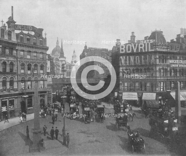 Ludgate Circus and Ludgate Hill, City of London, c1910 (1911). Artist: Photochrom Co Ltd of London.