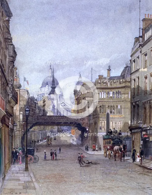 Ludgate Circus, London, 1881. Artist: John Crowther