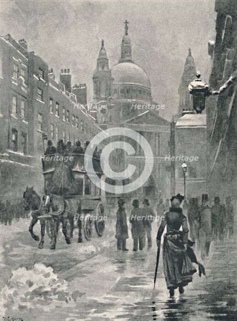 'Ludgate Hill on a Winter's Morning', 1891. Creator: William Luker.