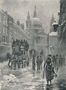 Ludgate Hill on a Winter's Morning 1891. Creator: William Luker