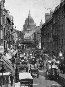 Ludgate Hill and Circus from Fleet Street, London. Creator: Unknown