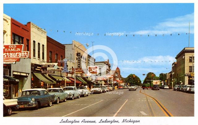 Ludington Avenue, Ludington, Michigan, USA, 1959. Artist: Unknown