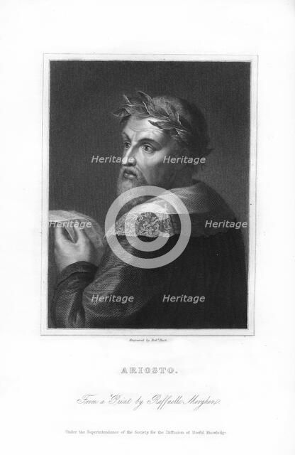 Ludovico Ariosto, Italian Renaissance poet, (1836).Artist: Robert Hart