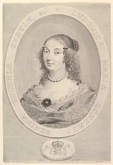 Ludovica Maria Gonzaga, Queen of Poland, 1645. Creator: Claude Mellan
