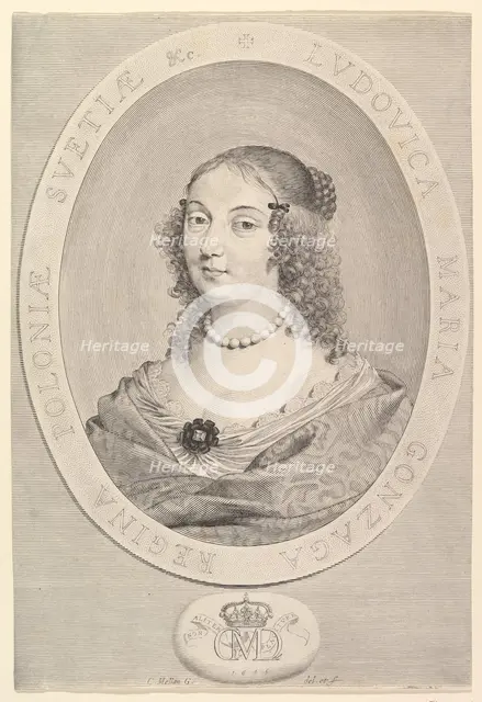 Ludovica Maria Gonzaga, Queen of Poland, 1645. Creator: Claude Mellan.