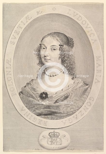 Ludovica Maria Gonzaga, Queen of Poland, 1645. Creator: Claude Mellan.