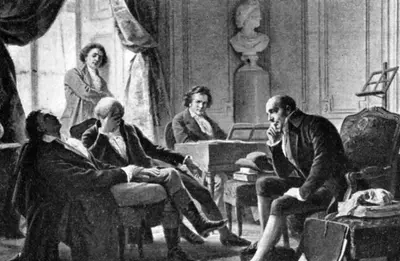 Ludwig van Beethoven and his friends, (1770-1827), German composer, 1909. Artist: Unknown