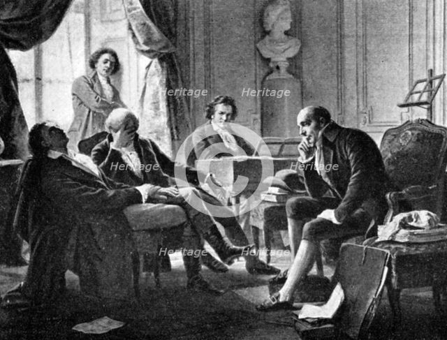 Ludwig van Beethoven and his friends, (1770-1827), German composer, 1909. Artist: Unknown