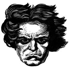 Ludwig van Beethoven, German composer, (1927). Artist: Nikolaj Ivanovic Piskarev