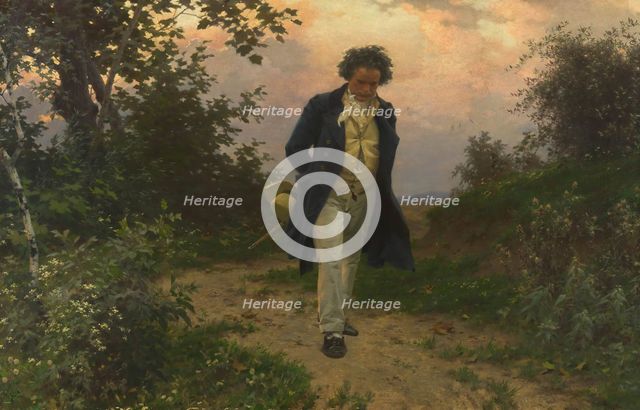 Ludwig van Beethoven on a walk, ca 1901. Creator: Schmid, Julius (1854-1935).
