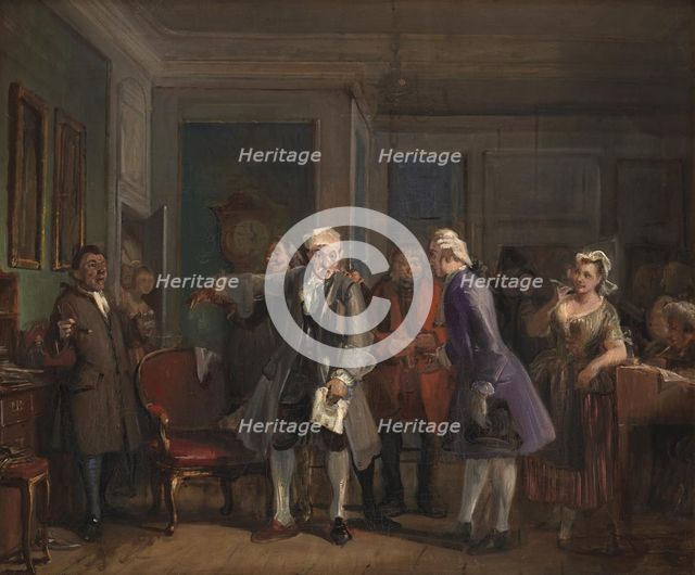 Ludvig Holberg's "Den Stundeslose", act I, scene 6, 1825-1873. Creator: Wilhelm Marstrand.