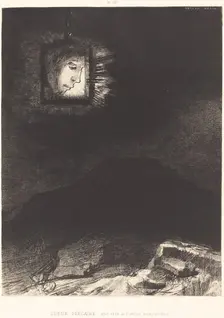 Lueur precaire, une tete a l'infini suspendue(Precarious glimmering, a head suspended, 1891. Creator: Odilon Redon