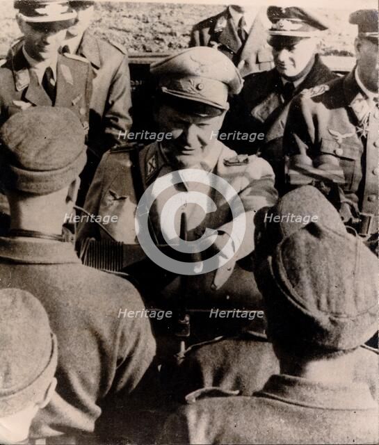 Luftwaffe commander Hermann Göring visiting a flak battery, Berlin, World War II, 1943. Artist: Unknown