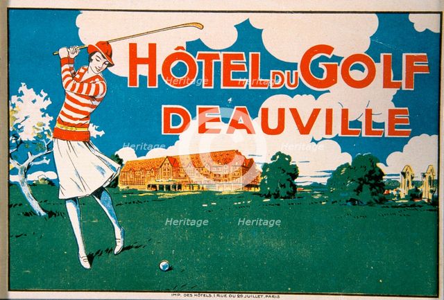 Luggage label, Hotel du Golf, Deauville, French, 1920s. Creator: Unknown.