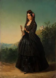 Luisa Fernanda de Borbón, Duchess of Montpensier, with a mantilla, mid-late 19th century. Creator: Unknown