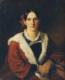Luise von Schwind, the wife of the painter Moritz von Schwind, 1845. Creator: Carl Rahl