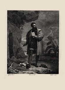 Luís de Camões in the cave of Macau, 1817. Creator: Desenne, Alexandre-Joseph (1785-1827)