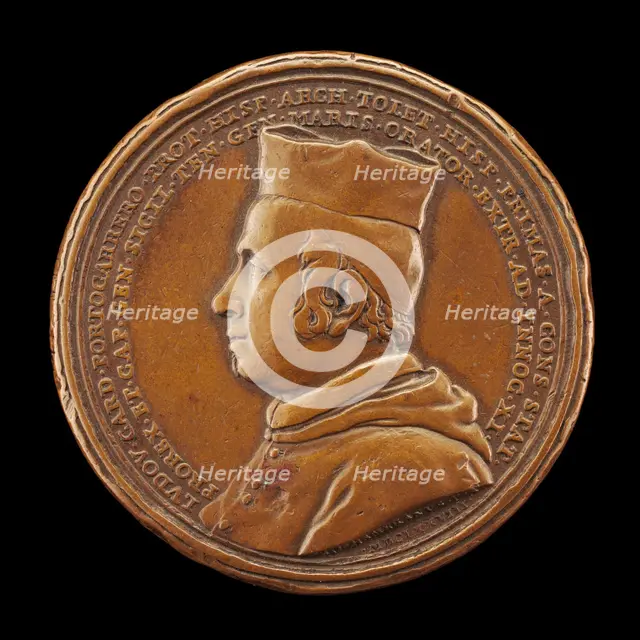 Luis Manuel Fernandez de Portocarrero, 1629-1709, Cardinal 1669..., [obverse], 1678. Creator: Giovanni Martino Hamerani.