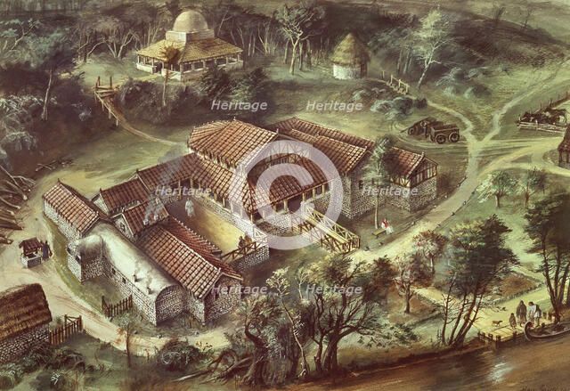 Lullingstone Roman Villa, AD360, (c1990-2010). Artist: Ivan Lapper.