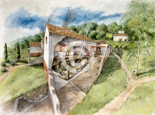 Lullingstone Roman Villa, c4th century, (c1990-2010). Artist: Peter Dunn.