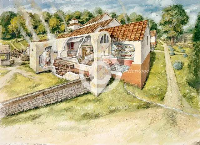 Lullingstone Roman Villa, c4th century, (c1990-2010). Artist: Peter Dunn.