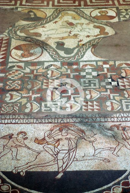 Lullingstone Roman villa floor mosaic, 2nd century. Artist: Unknown