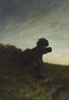 L'ultima fatica del giorno (The Last Task of the Day), 1884. Creator: Segantini, Giovanni (1858-1899)