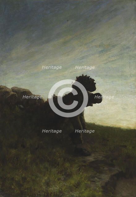 L'ultima fatica del giorno (The Last Task of the Day), 1884. Creator: Segantini, Giovanni (1858-1899).