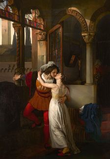 L'ultimo bacio dato a Giulietta da Romeo (The Last Kiss of Romeo and Juliet), 1823. Creator: Hayez, Francesco (1791-1882)