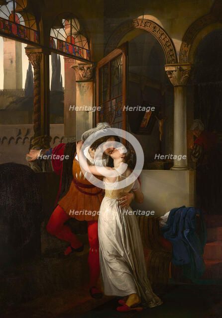 L'ultimo bacio dato a Giulietta da Romeo (The Last Kiss of Romeo and Juliet), 1823. Creator: Hayez, Francesco (1791-1882).