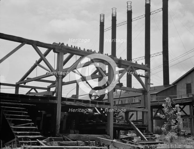 Lumber mill being dismantled at Careyville, Florida, 1937. Creator: Dorothea Lange.