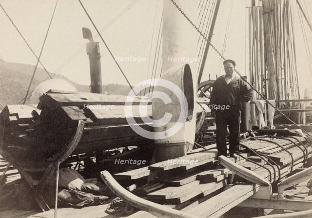 Lumber for the Anadyr Expedition on the Booms Deck, 1889. Creator: Unknown.