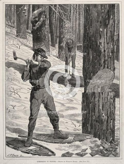 Lumbering in Winter, 1871. Creator: Winslow Homer (American, 1836-1910).