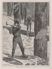 Lumbering in Winter (Every Saturday, Vol. II, New Series), January 28, 1871. Creator: John Parker Davis