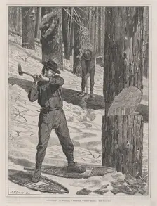 Lumbering in Winter (Every Saturday, Vol. II, New Series), January 28, 1871. Creator: John Parker Davis