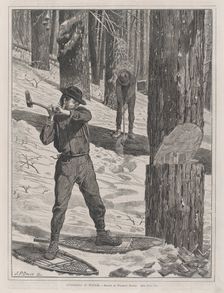 Lumbering in Winter (Every Saturday, Vol. II, New Series), January 28, 1871. Creator: John Parker Davis