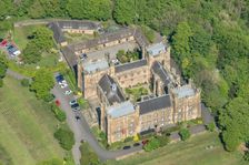Lumley Castle, a late 14th century crenellated fortified house, County Durham, 2025. Creator: Robyn Andrews