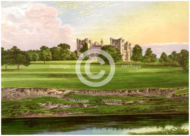 Lumley Castle, County Durham, home of the Earl of Scarbrough, c1880. Artist: Unknown