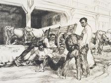 Lunch hour, San Sebastian, 1924. Creator: Edmund Blampied