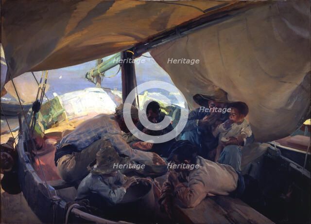 Lunch on the boat. Artist: Sorolla y Bastida, Joaquín (1863-1923)