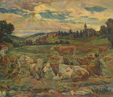 Lunch of a Cowherd, 1929-1930. Creator: Gustav Mally