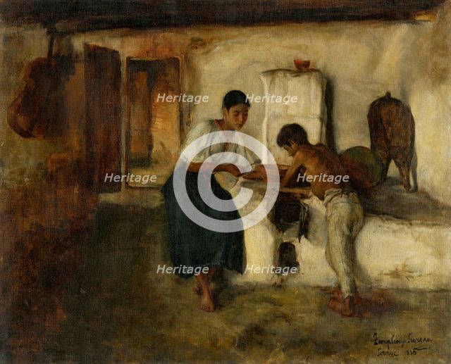 Lunch of the poor, 1886. Creator: Teodor Zemplényi.