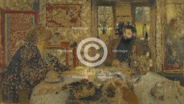 Lunch. Misia and Cipa at Villeneuve, 1897. Artist: Vuillard, Édouard (1868-1940)