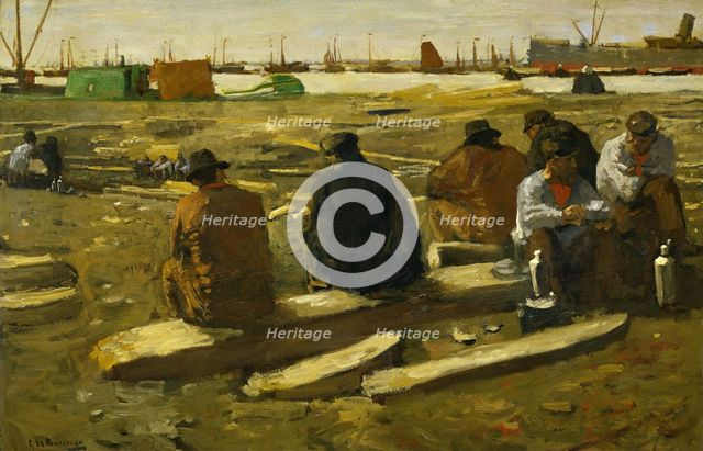 Lunchtime at the Building Site on the Van Diemenstraat in Amsterdam, 1897. Creator: George Hendrik Breitner.