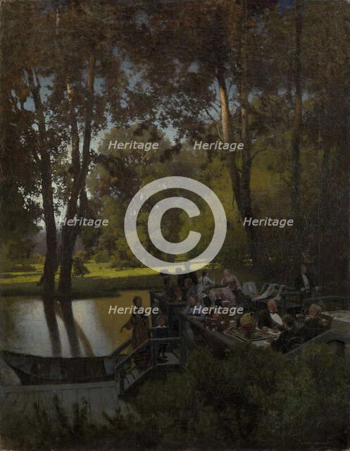 Luncheon in the Park. Artist: Sukhodolsky, Pyotr Alexandrovich (1835-1903)